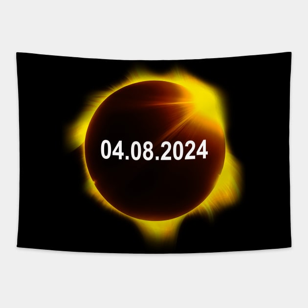 Total Solar Eclipse April 8, 2024 American Eclipse Tapestry by Emma Creation