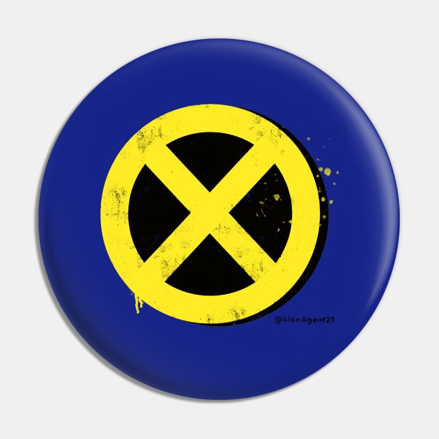 X Screen Print Texture Logo (yellow) Pin by AlexAgent21