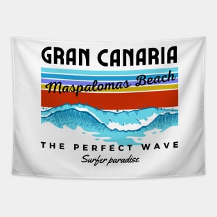 Vintage Maspalomas Beach Gran Canaria Spain Tapestry