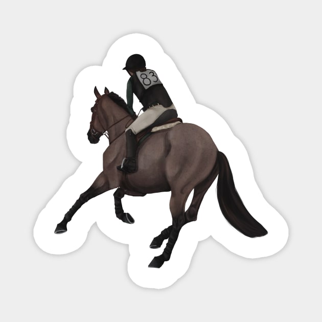 Bay Roan Cross Country Gallop Away Magnet by themarementality