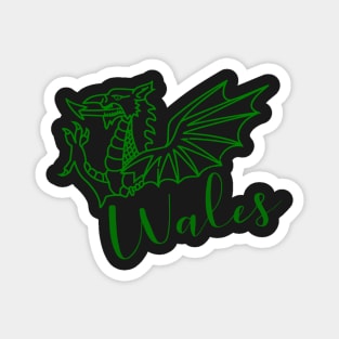 WALES ALL GREEN DRAIG DRAGON Magnet