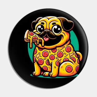 Pizza Pug Dog Eating Pizza Pin