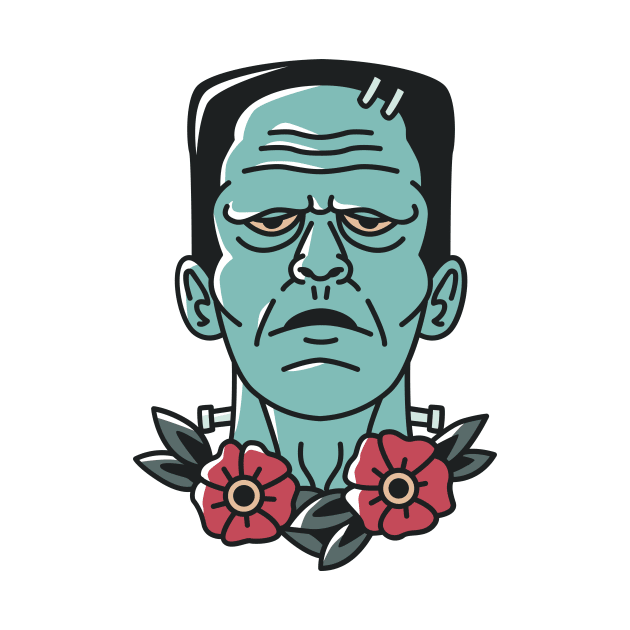 Vintage Frankenstein's Monster Emblem by SLAG_Creative