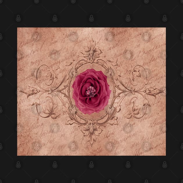 Rose Vintage Style Pink Flower Antique Design Gift by tamdevo1