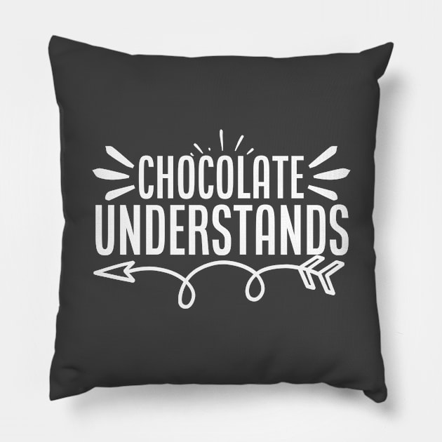 Chocolate Understands Pillow by kimmieshops