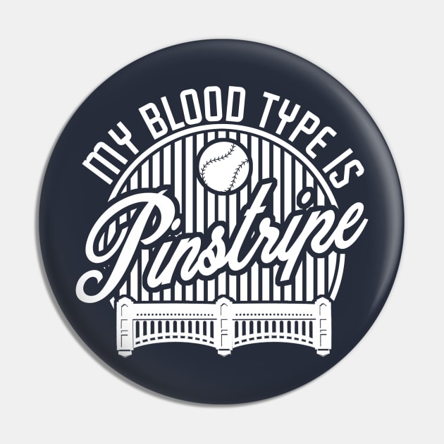 Blood Type: Pinstripe Round Pin by PopCultureShirts