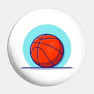 Basket Ball Cartoon Vector Icon Illustration Pin