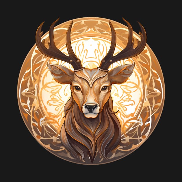 Golden Stag - Deer King by Seraphine