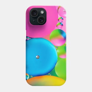 Colorful close up of oil drops in water Phone Case