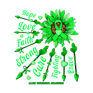 Manic Depression Awareness - Sunflower leopard faith love fight T-Shirt