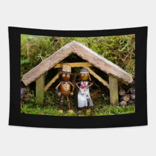 Acorn people wedding Tapestry