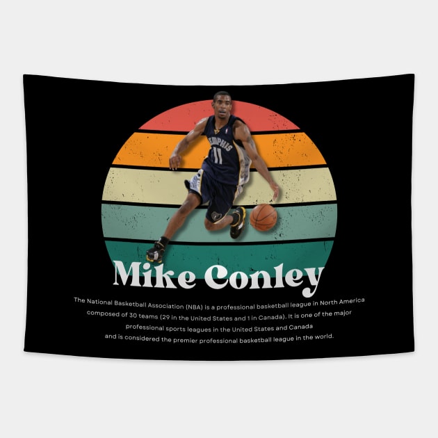 Mike Conley Vintage V1 Tapestry by Gojes Art