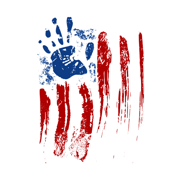 American Flag Hand Print by Xeire