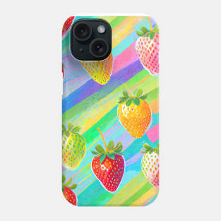 Colorful Rainbow Strawberries Phone Case