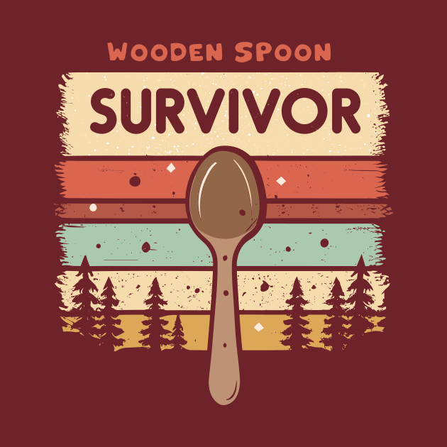 Wooden Spoon Survivor by A Floral Letter Capital letter A | Monogram, Sticker