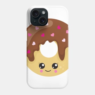 Kawaii Donut, Chocolate Donut, Doughnut, Hearts Phone Case