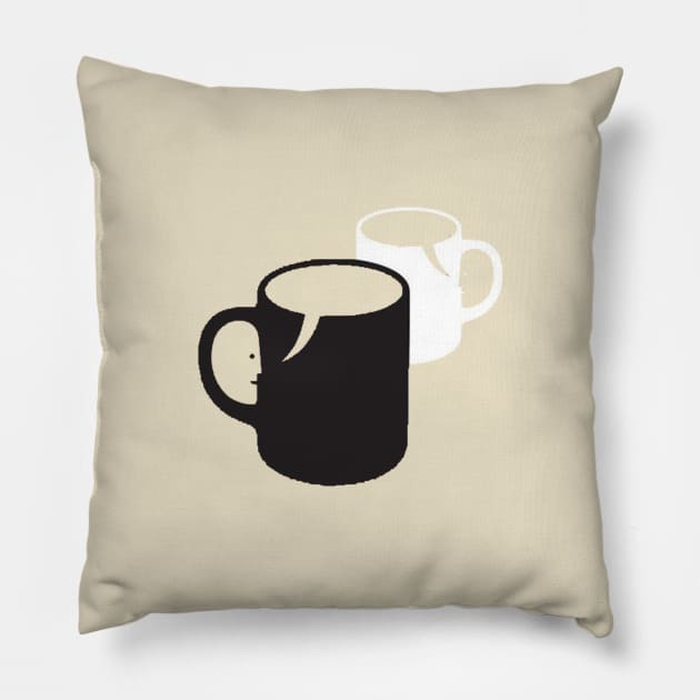 cups & faces Pillow by unremarkable