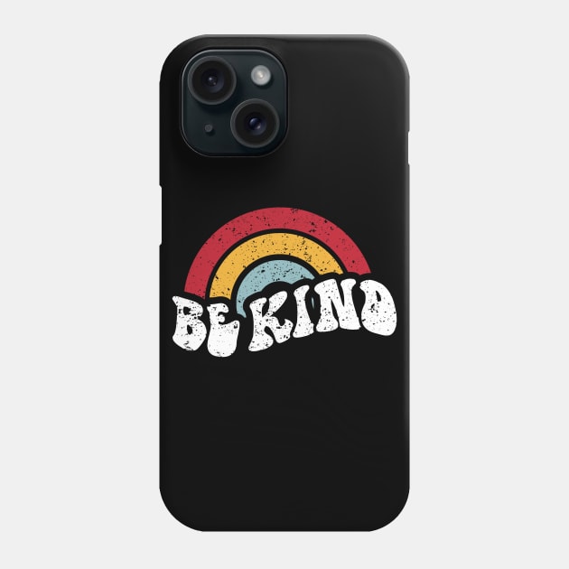 Be Kind Vintage Rainbow Peace Hippie Phone Case by A Comic Wizard