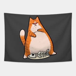 Ginger Lazy Cat T-Shirt Tapestry