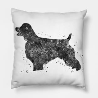 English springer spaniel dog black and white Pillow