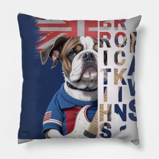 British Style Dog: "British Rockin' Paws" Pillow