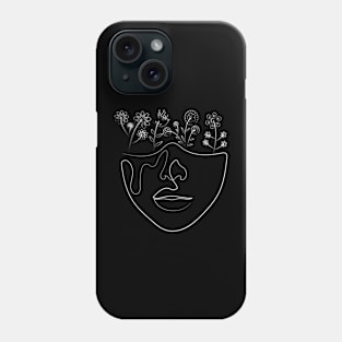 Flowers Face | One Line Drawing | One Line Art | Minimal | Minimalist Phone Case