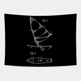 Wind Surfboard Vintage Patent Drawing Tapestry