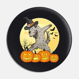 Dabbing Irish Wolfhound Dab Dance Funny Dog Halloween Pin