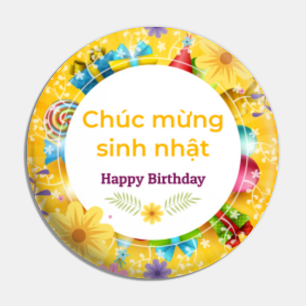 Happy Birthday in Vietnamese Language Flowers Summer - Vietnamese - Pin