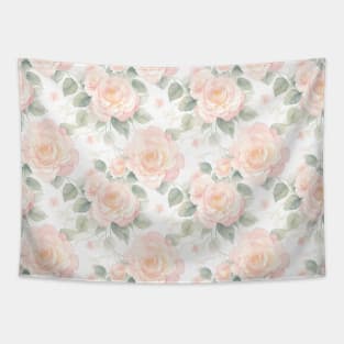 Amazing Watercolor Peachy Roses  Flowers Tapestry