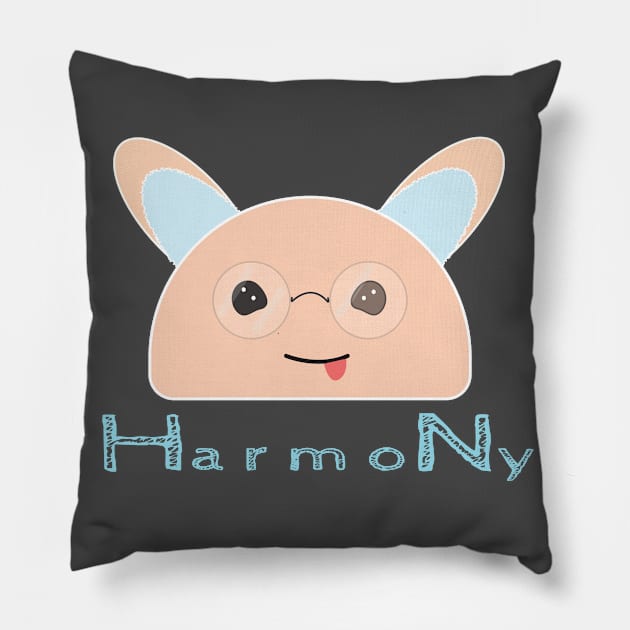 Cute funny harmony animal Pillow by brandseril