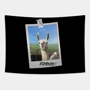 Funny Llama Alpaca Photo Seriously? Saying Tapestry