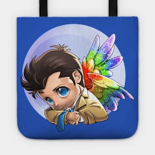 Glitter Rainbow Winged Castiel Tote