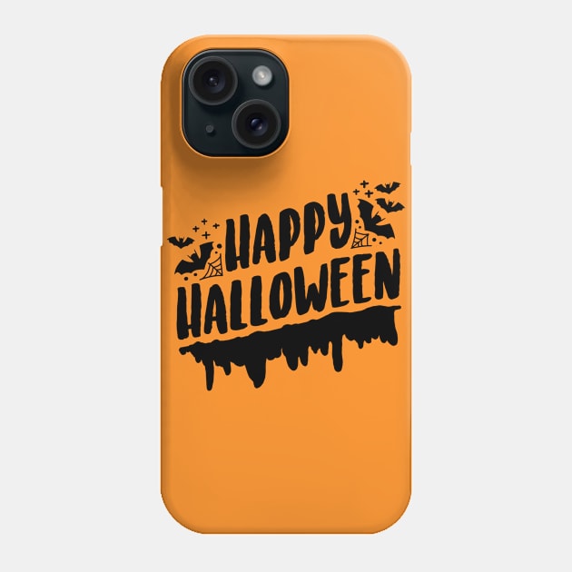 Happy Halloween - Spooky Bats, Spider Web, Gift For Men, Women, Kids Phone Case by Art Like Wow Designs