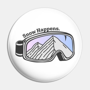 Sunset Mountain Ski Goggles | Snow Happens Pin