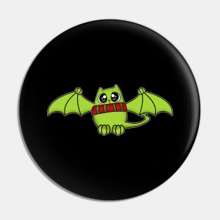 Bat Dragon Christmas Cat Pin