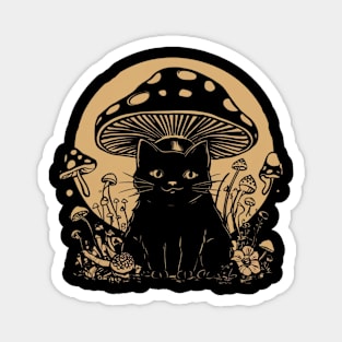 Cute Cottagecore Aesthetic Cat Mushroom Women Kids Magnet