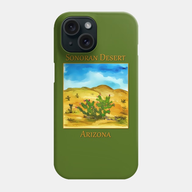 Prickly Pear cactus from the Sonoran Desert in Arizona Phone Case by WelshDesigns