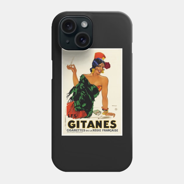 Retro poster - pub - vintage - Gitanes - Phone Case by Labonneepoque