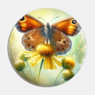 Essex Skipper - Watercolor Butterfly Pin