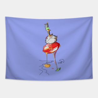 Seagull Bird with Sticky Delicious Lollipop Tapestry