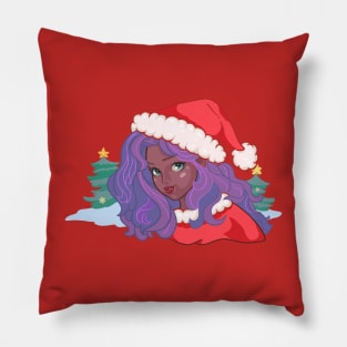 Santa  Claus  girl in red hat Pillow