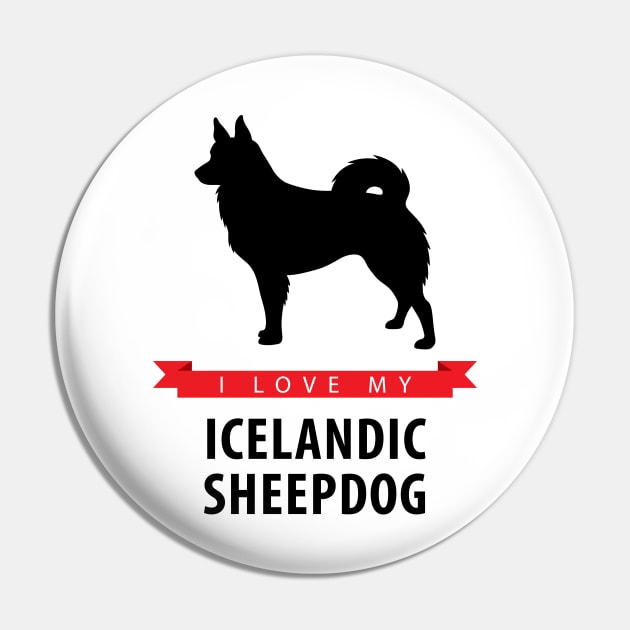 I Love My Icelandic Sheepdog Pin by millersye