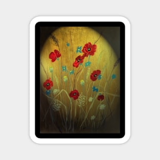 Red Poppies painting Magnet