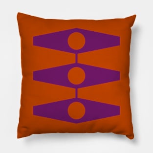 Abstract Eyes in Purple and Burnt Orange Pillow