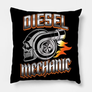 Diesel Mechanic Turbocharger Skull Pillow