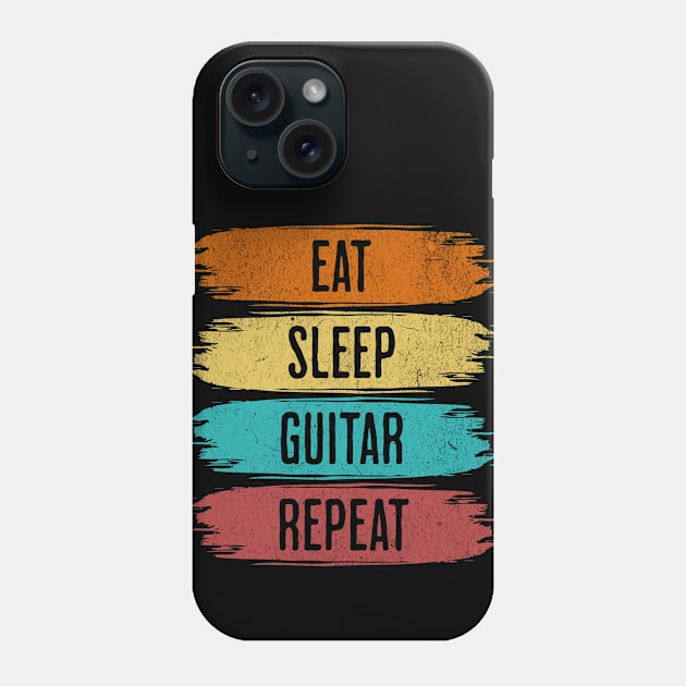 Eat Sleep Guitar Repeat Phone Case by Odetee