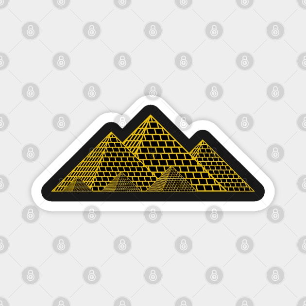 Pyramids of Egypt (black and gold) Magnet by PabloDeChenez