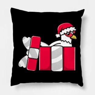Cute Leghorn Chicken in Christmas Gift Pillow