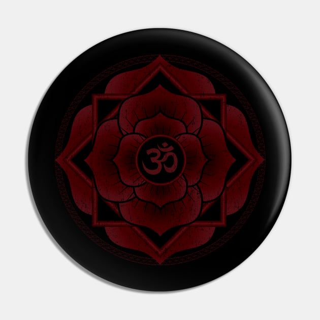 Aum Namaste Lotus Mandala Pin by Jitterfly